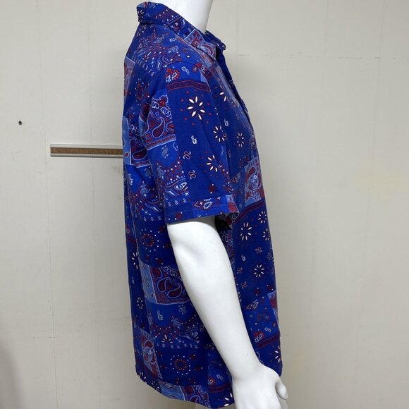 Snoop Dogg Dogg Supply Shirt Mens 2XL Blue Bandana Print Short Sleeve Cotton - Picture 5 of 9